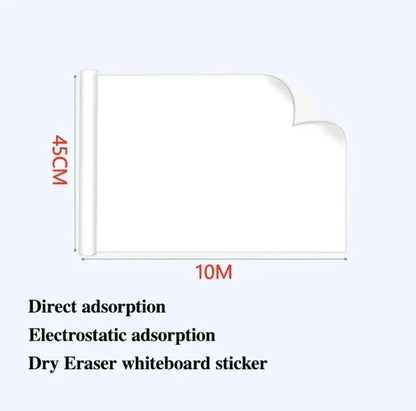 Width: 45CM Reusable Static Whiteboard Adheres to Walls without Damage Easy to Apply and Remove Dry Eraser White Board